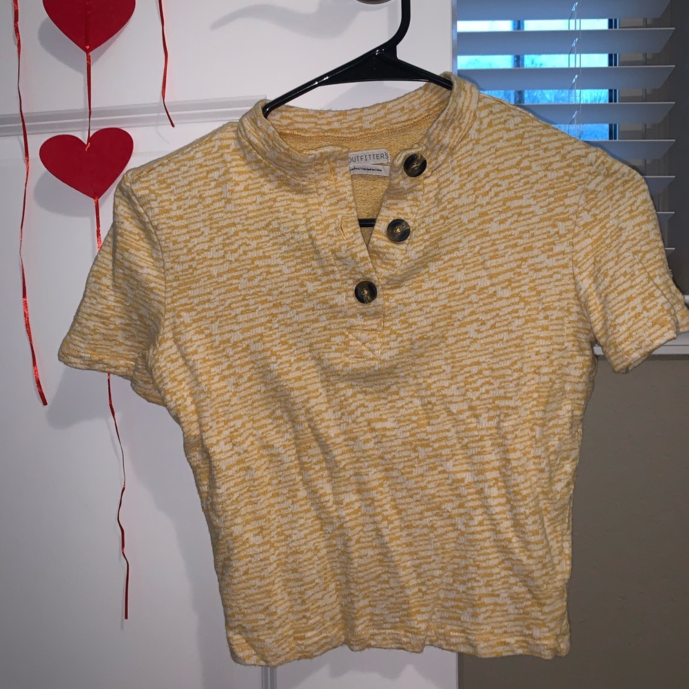 Cute Top Buttoned Yellow Shirt